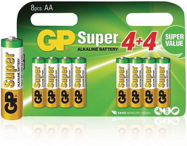 GP Super Alkaline Batteries 8-Pack