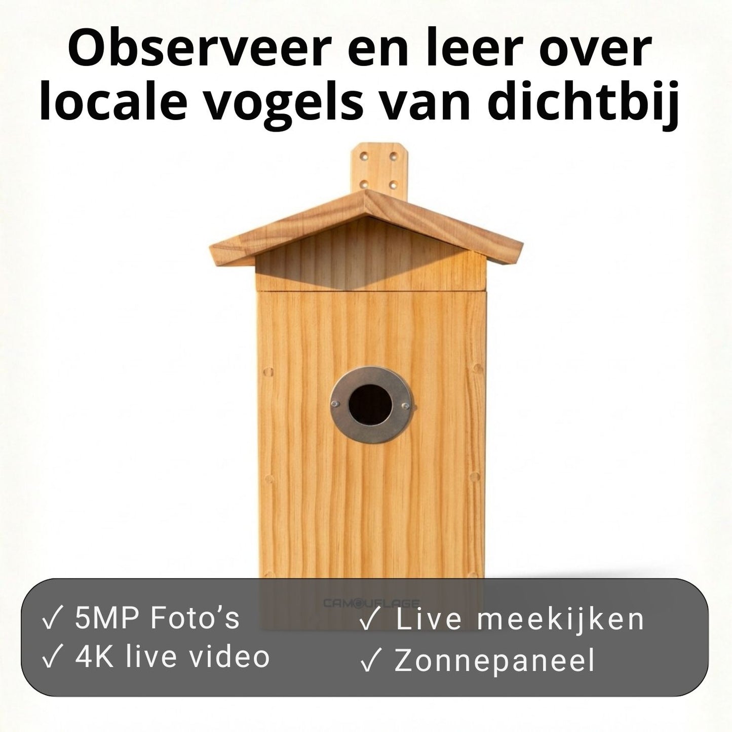 Camouflage EZ-NestEye Nestkast met AI-camera