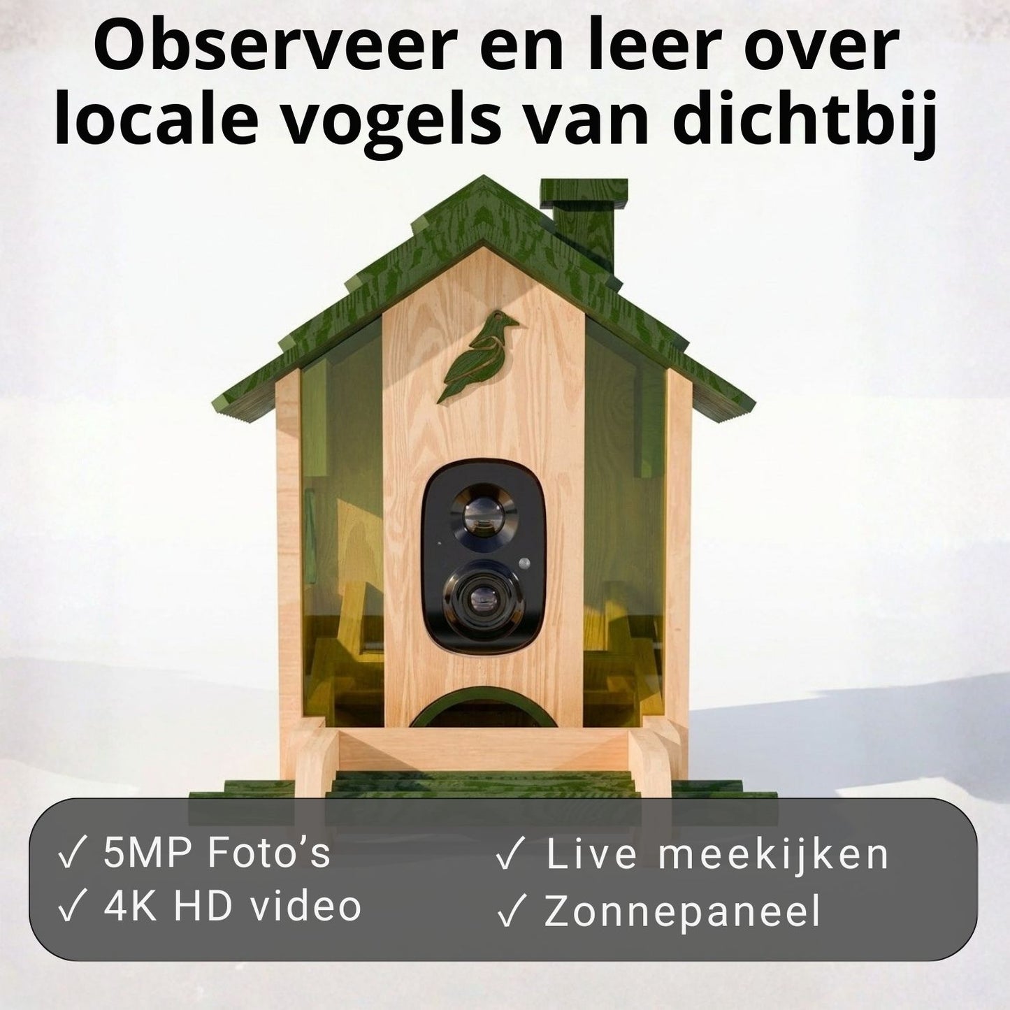 Camouflage EZ BirdSpot - Vogel voederhuisje met AI-camera