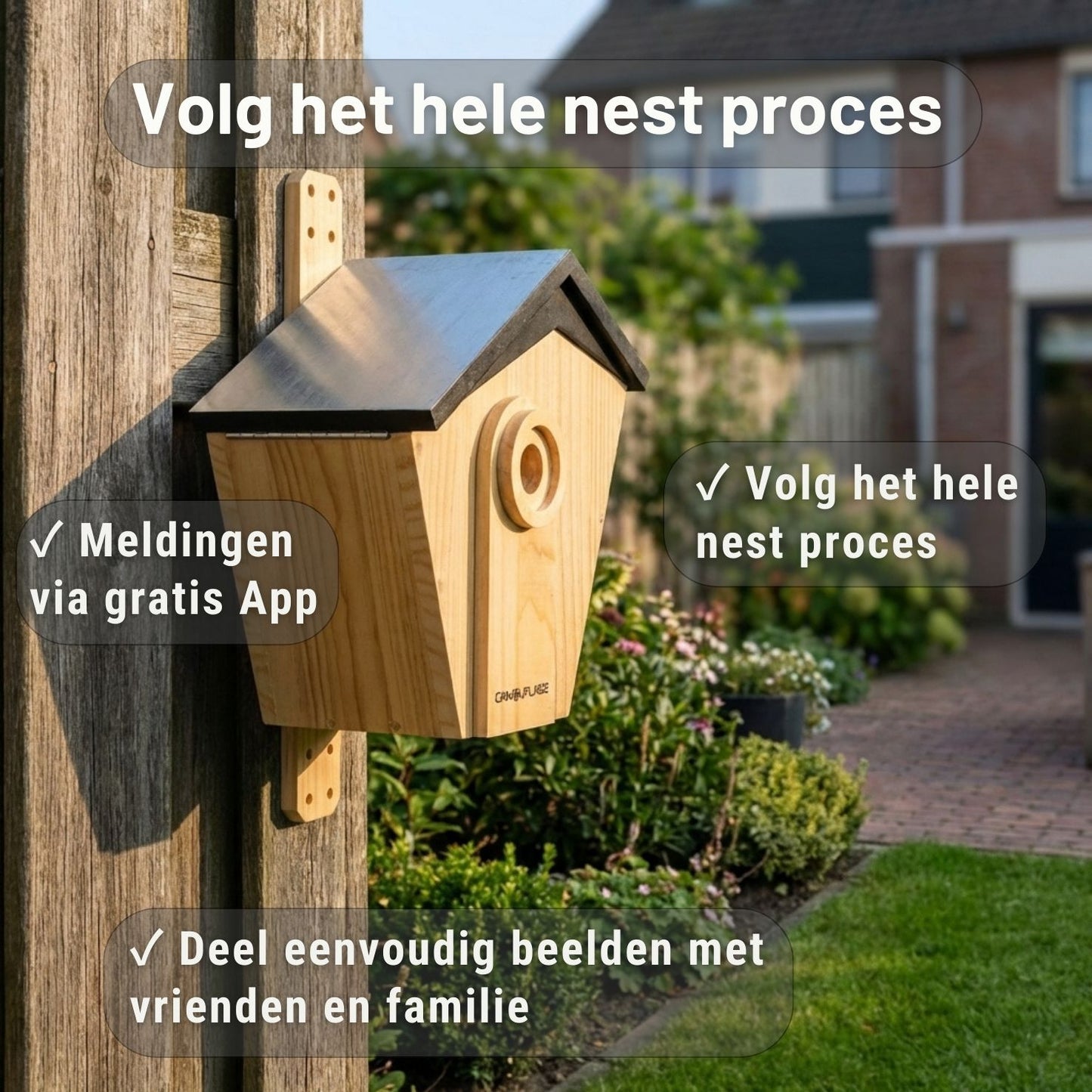 Camouflage EZ-BirdBox Nestkast met AI-camera