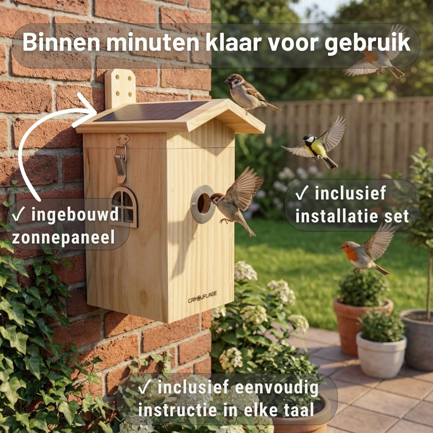 Camouflage EZ-NestEye Nestkast met AI-camera