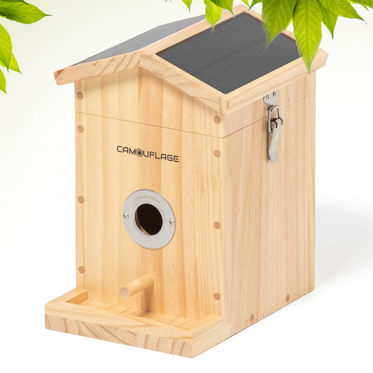 Camouflage EZ-NestEye birdhouse with AI camera