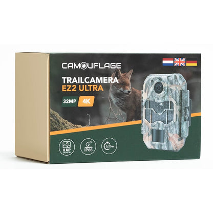    WildCameraXL Camouflage EX2 Ultra Wildlife Camera 4K Video 32MP Timelapse Bewegings Sensor